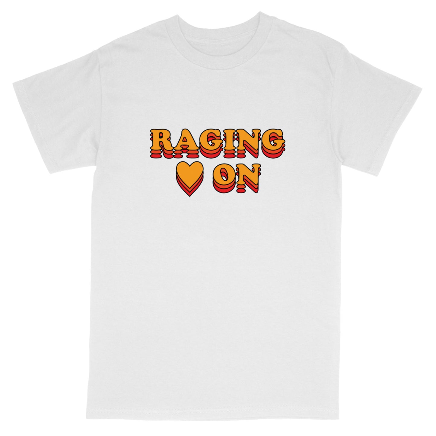 Raging Heart On Vintage Style Tee