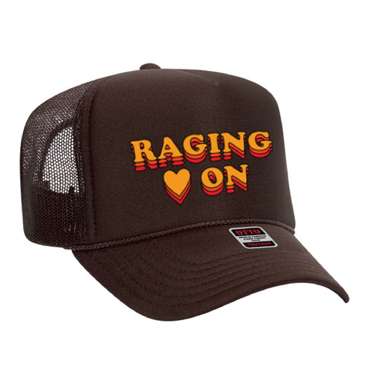 Raging Heart On Vintage Style Trucker Hat